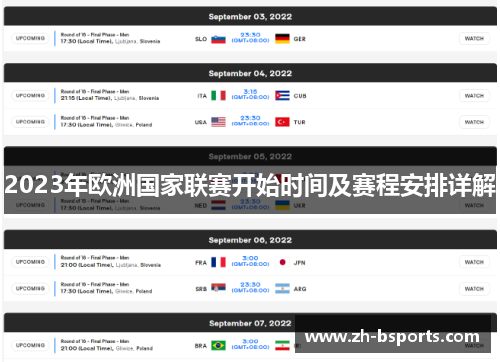 2023年欧洲国家联赛开始时间及赛程安排详解 2023年欧洲国家联赛开始时间及赛程安排详解